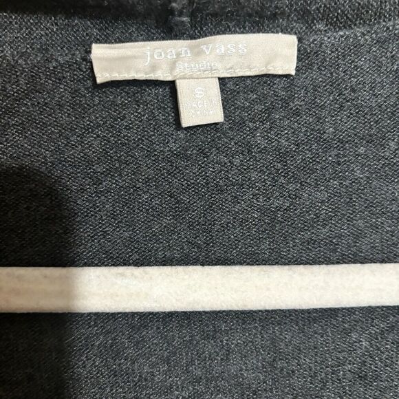 Joan Vass Cardigan Womens Small Gray Cashmere Blend Stretch Open Sweater - Picture 7 of 9